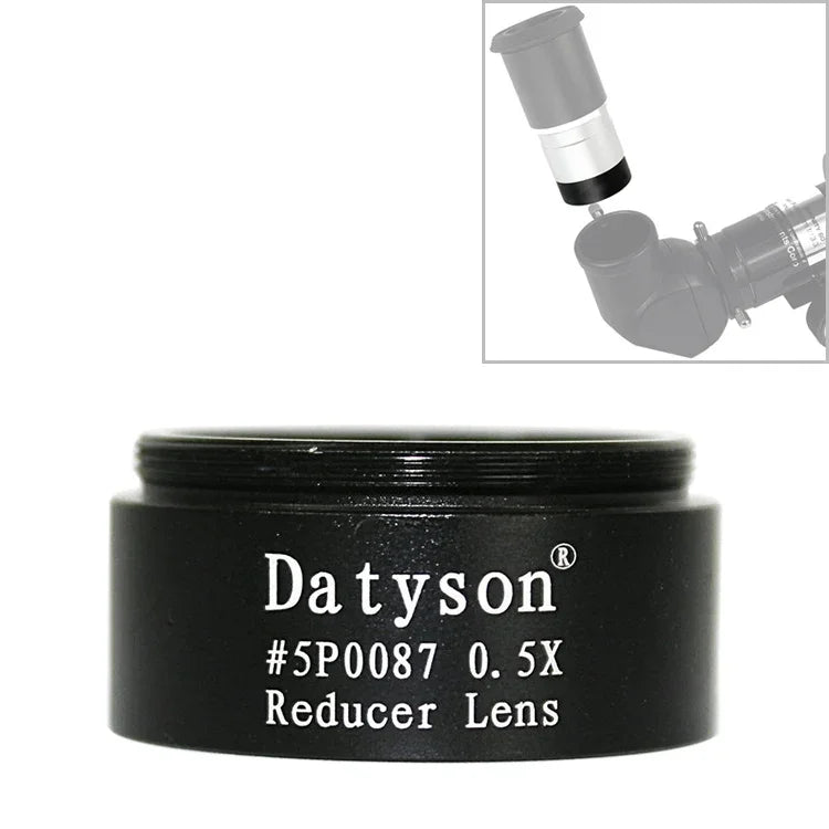ملحقات تلسكوب فلكي بخيط دقيق Datyson 5P0087 عدسة تقليل تشويش 0.5X بحجم 1.25 بوصة، 5P0087 بخيط دقيق