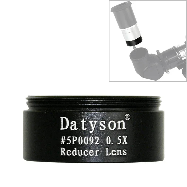 ملحقات تلسكوب فلكي بخيط خشن Datyson 5P0092 عدسة تركيز مخفضة 0.5X بحجم 1.25 بوصة، 5P0092 بخيط خشن