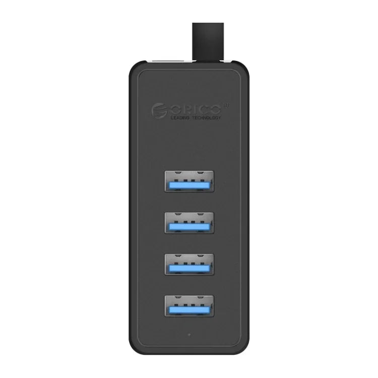 ORICO W5P-U3-30 موزع USB 3.0 مكتبي بأربعة منافذ مع كابل مايكرو USB بطول 30 سم لتزويد الطاقة، W5P-U3-30 أسود