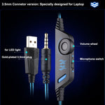 سماعة رأس للألعاب KOTION EACH G9000 بمقبس 3.5 مم مع ميكروفون وإضاءة LED للابتوب / التابلت / الهواتف المحمولة، طول الكابل: حوالي 2.2m، G9000
