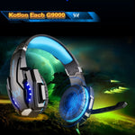سماعة رأس للألعاب KOTION EACH G9000 بمقبس 3.5 مم مع ميكروفون وإضاءة LED للابتوب / التابلت / الهواتف المحمولة، طول الكابل: حوالي 2.2m، G9000