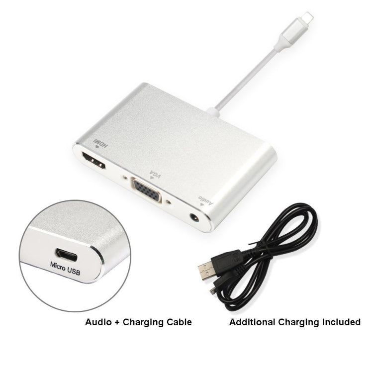 محول 3 في 1 من 8 Pin إلى HDMI / VGA / صوت