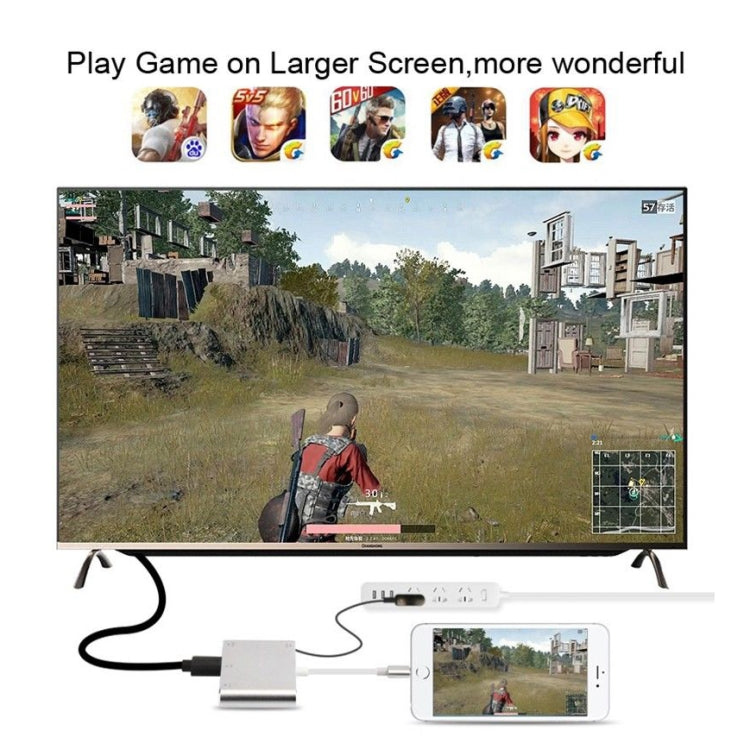 محول 3 في 1 من 8 Pin إلى HDMI / VGA / صوت