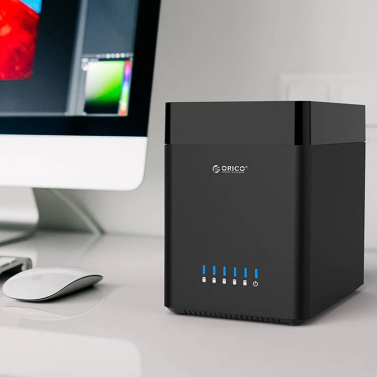 حاوية أقراص صلبة ORICO DS500U3 مقاس 3.5 بوصة بخمسة فتحات نوع مغناطيسي مع مؤشر LED أزرق، USB 3.0
