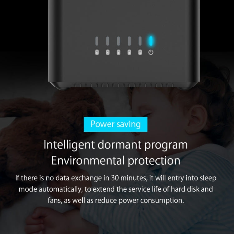حاوية أقراص صلبة ORICO DS500U3 مقاس 3.5 بوصة بخمسة فتحات نوع مغناطيسي مع مؤشر LED أزرق، USB 3.0