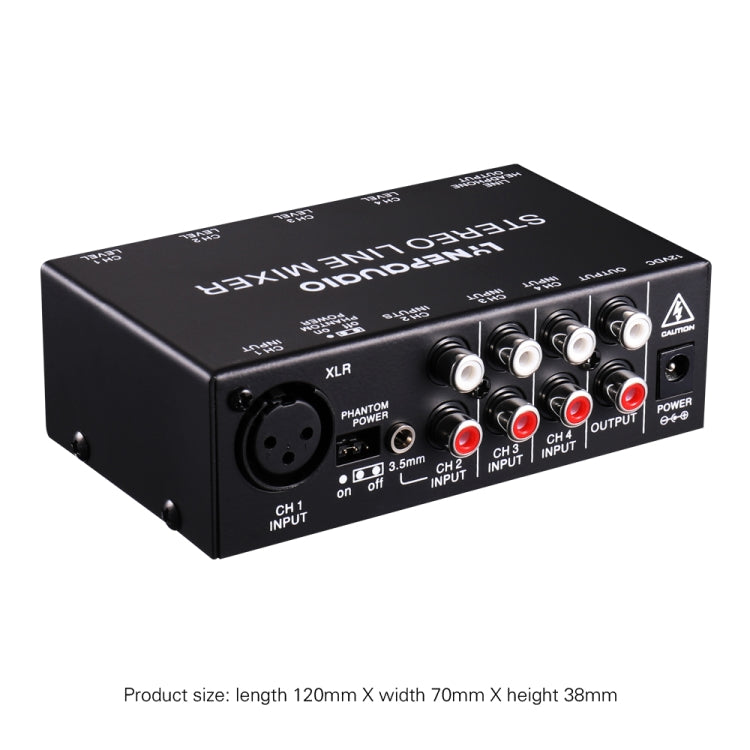 LINEPAUDIO B895 خلاط ميكروفون ستيريو بخمس قنوات مع مراقبة سماعة الأذن