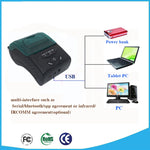 طابعة تذاكر حرارية محمولة USB بحجم 58 مم POS-5807، أقصى حجم ورق حراري مدعوم: 57x50 مم