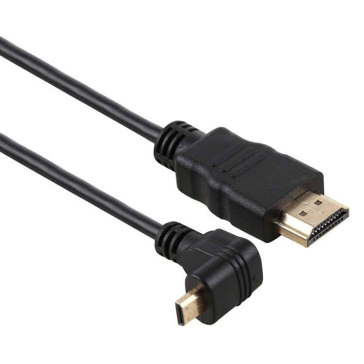 كابل محول HDMI 4K ذكر إلى Micro HDMI بزاوية عكسية، 30 سم، موصل مطلي بالذهب، 30 سم زاوية عكسية
