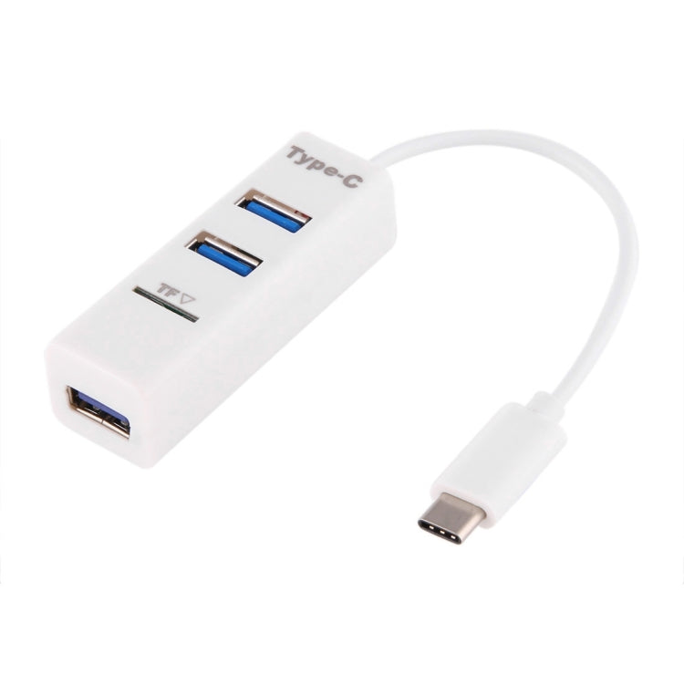 موزع 2 في 1 USB 3.1 USB-C / نوع-C إلى USB 2.0 مع 3 منافذ + قارئ بطاقة TF، 3 منافذ USB + بطاقة TF