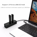 موزع 2 في 1 USB 3.1 USB-C / نوع-C إلى USB 2.0 مع 3 منافذ + قارئ بطاقة TF، 3 منافذ USB + بطاقة TF