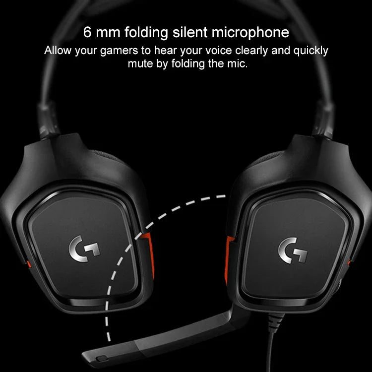 سماعة رأس للألعاب Logitech G331 بصوت محيطي Dolby 7.1 ستيريو قابلة للطي مع تقليل الضوضاء للمنافسات، G331