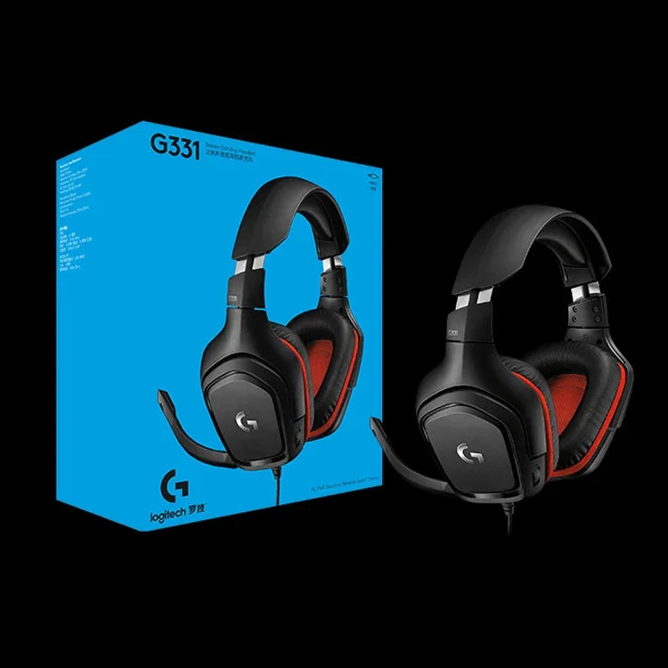 سماعة رأس للألعاب Logitech G331 بصوت محيطي Dolby 7.1 ستيريو قابلة للطي مع تقليل الضوضاء للمنافسات، G331
