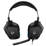سماعة رأس للألعاب Logitech G431 بصوت محيطي Dolby 7.1 ستيريو قابلة للطي مع تقليل الضوضاء للمنافسات، G431