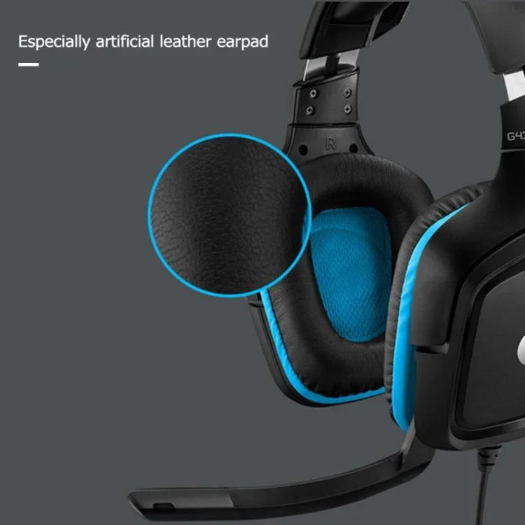سماعة رأس للألعاب Logitech G431 بصوت محيطي Dolby 7.1 ستيريو قابلة للطي مع تقليل الضوضاء للمنافسات، G431