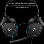 سماعة رأس للألعاب Logitech G431 بصوت محيطي Dolby 7.1 ستيريو قابلة للطي مع تقليل الضوضاء للمنافسات، G431