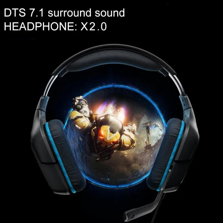 سماعة رأس للألعاب Logitech G431 بصوت محيطي Dolby 7.1 ستيريو قابلة للطي مع تقليل الضوضاء للمنافسات، G431