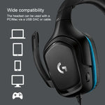 سماعة رأس للألعاب Logitech G431 بصوت محيطي Dolby 7.1 ستيريو قابلة للطي مع تقليل الضوضاء للمنافسات، G431
