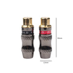 REXLIS TR026-1 2 PCS RCA Female Plug Audio Jack Gold Plated Adapter for DIY Audio Cable & Video cable, RCA Female