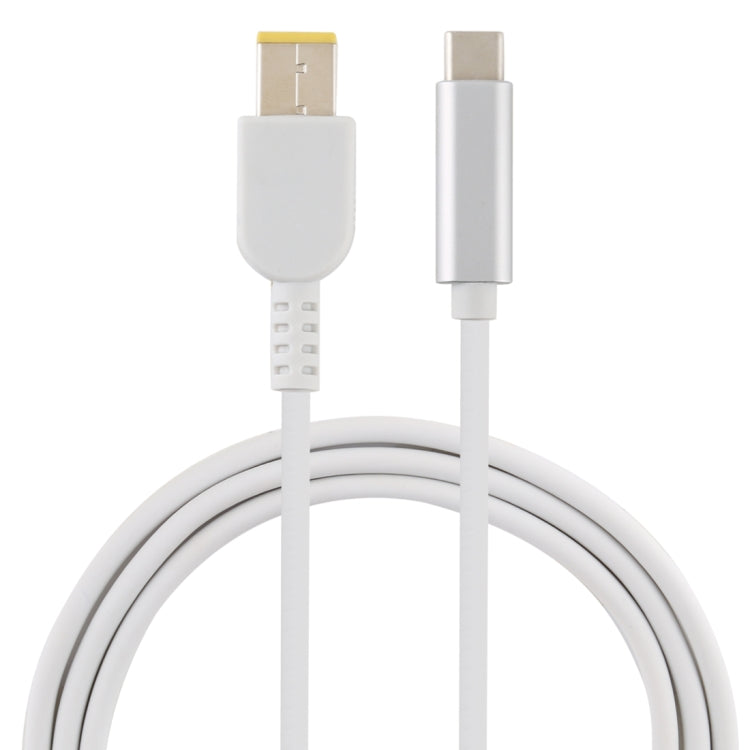 كابل شحن طاقة لابتوب USB-C / Type-C إلى موصل مربع كبير ذكر للينوفو، طول الكابل حوالي 1.5 متر