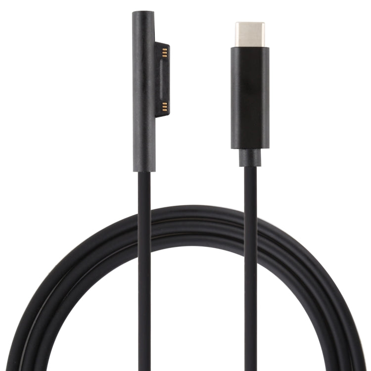 كابل شحن طاقة لابتوب USB-C / Type-C إلى موصل مغناطيسي 6 دبابيس ذكر لمايكروسوفت سيرفس برو 7 / 6 / 5، طول الكابل حوالي 1.5 متر، لمايكروسوفت سيرفس برو 7 / 6 / 5