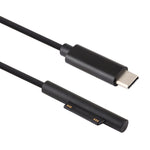 كابل شحن طاقة لابتوب USB-C / Type-C إلى موصل مغناطيسي 6 دبابيس ذكر لمايكروسوفت سيرفس برو 7 / 6 / 5، طول الكابل حوالي 1.5 متر، لمايكروسوفت سيرفس برو 7 / 6 / 5