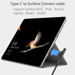 كابل شحن طاقة لابتوب USB-C / Type-C إلى موصل مغناطيسي 6 دبابيس ذكر لمايكروسوفت سيرفس برو 7 / 6 / 5، طول الكابل حوالي 1.5 متر، لمايكروسوفت سيرفس برو 7 / 6 / 5