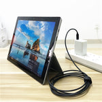 كابل شحن طاقة لابتوب USB-C / Type-C إلى موصل مغناطيسي 6 دبابيس ذكر لمايكروسوفت سيرفس برو 7 / 6 / 5، طول الكابل حوالي 1.5 متر، لمايكروسوفت سيرفس برو 7 / 6 / 5