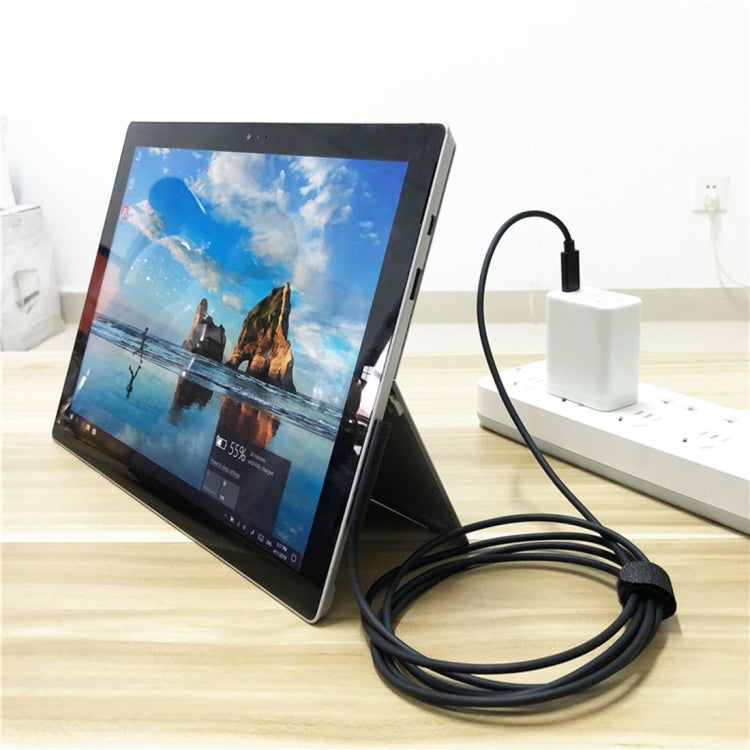 كابل شحن طاقة لابتوب USB-C / Type-C إلى موصل مغناطيسي 6 دبابيس ذكر لمايكروسوفت سيرفس برو 7 / 6 / 5، طول الكابل حوالي 1.5 متر، لمايكروسوفت سيرفس برو 7 / 6 / 5