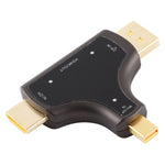 محول D62A 3 في 1 من DisplayPort + Mini DP + HDMI ذكر إلى HDMI أنثى، D62A