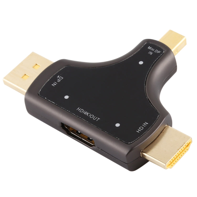 محول D62A 3 في 1 من DisplayPort + Mini DP + HDMI ذكر إلى HDMI أنثى، D62A