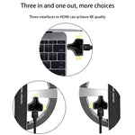 محول D62A 3 في 1 من DisplayPort + Mini DP + HDMI ذكر إلى HDMI أنثى، D62A