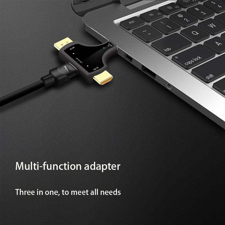 محول D62A 3 في 1 من DisplayPort + Mini DP + HDMI ذكر إلى HDMI أنثى، D62A