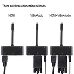 محول V126 UCB-C / Type-C ذكر إلى PD + HDMI + VGA + صوت + USB 3.0 أنثى 5 في 1، 5 في 1