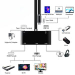 محول V126 UCB-C / Type-C ذكر إلى PD + HDMI + VGA + صوت + USB 3.0 أنثى 5 في 1، 5 في 1