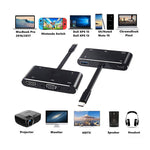 محول V126 UCB-C / Type-C ذكر إلى PD + HDMI + VGA + صوت + USB 3.0 أنثى 5 في 1، 5 في 1