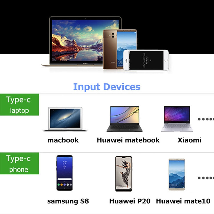 محول V126 UCB-C / Type-C ذكر إلى PD + HDMI + VGA + صوت + USB 3.0 أنثى 5 في 1، 5 في 1