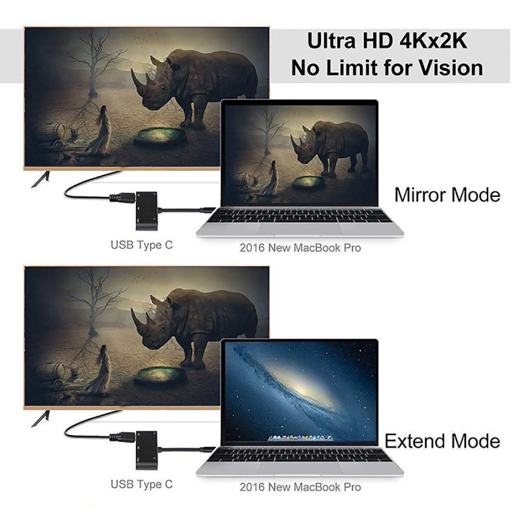 محول V126 UCB-C / Type-C ذكر إلى PD + HDMI + VGA + صوت + USB 3.0 أنثى 5 في 1، 5 في 1