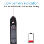 XM930 قلم تحويل صفحات باوربوينت لاسلكي بتردد 2.4 جيجاهرتز مع مؤشر ليزر، جهاز استقبال USB، دعم تنبيه البطارية المنخفضة، مسافة التحكم: 100م، 100م أبيض، 100م أسود