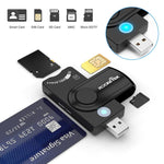 قارئ بطاقات متعدد الوظائف ROCKETEK CR310 USB 3.0 + بطاقة TF + بطاقة SD + بطاقة SIM + بطاقة ذكية، USB 3.0