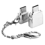 محول معدني Micro USB أنثى إلى USB-C / Type-C ذكر + USB 2.0 أنثى إلى USB-C / Type-C ذكر