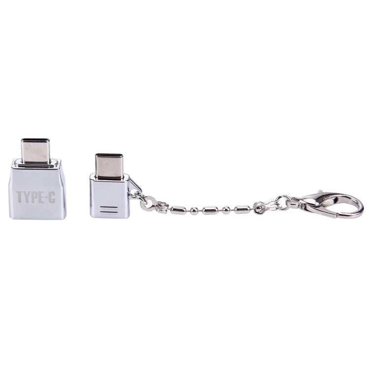 محول معدني Micro USB أنثى إلى USB-C / Type-C ذكر + USB 2.0 أنثى إلى USB-C / Type-C ذكر
