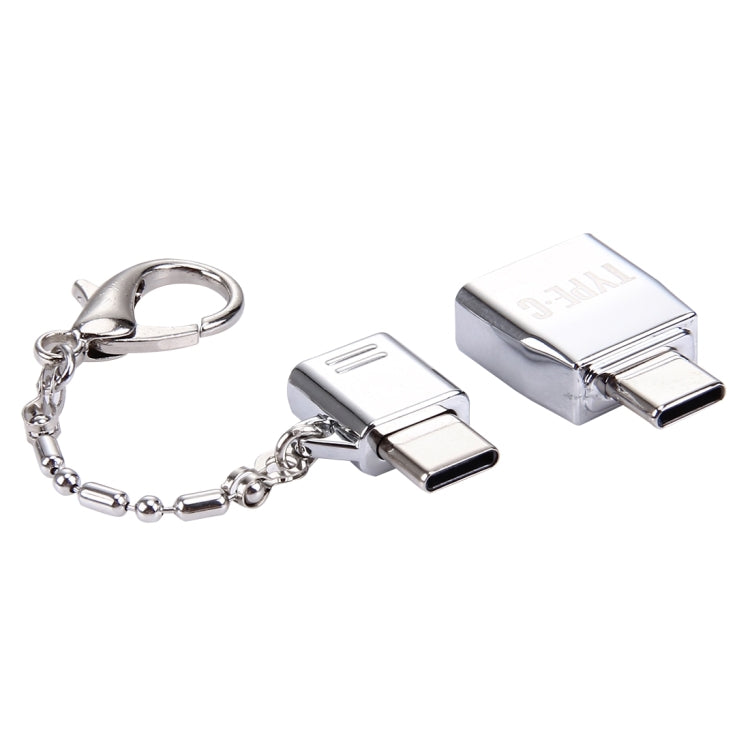 محول معدني Micro USB أنثى إلى USB-C / Type-C ذكر + USB 2.0 أنثى إلى USB-C / Type-C ذكر