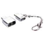 محول معدني Micro USB أنثى إلى USB-C / Type-C ذكر + USB 2.0 أنثى إلى USB-C / Type-C ذكر