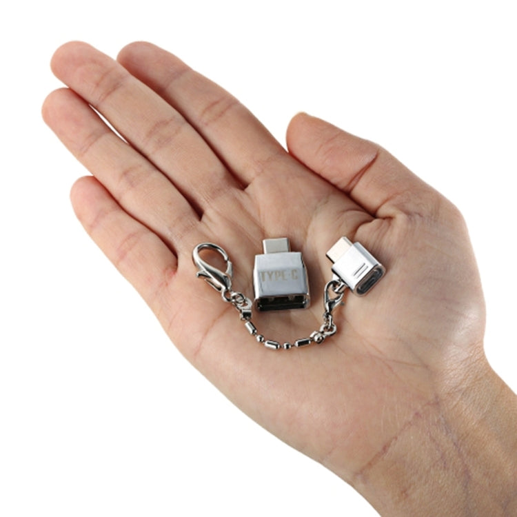 محول معدني Micro USB أنثى إلى USB-C / Type-C ذكر + USB 2.0 أنثى إلى USB-C / Type-C ذكر
