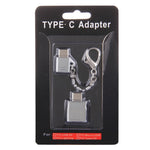 محول معدني Micro USB أنثى إلى USB-C / Type-C ذكر + USB 2.0 أنثى إلى USB-C / Type-C ذكر