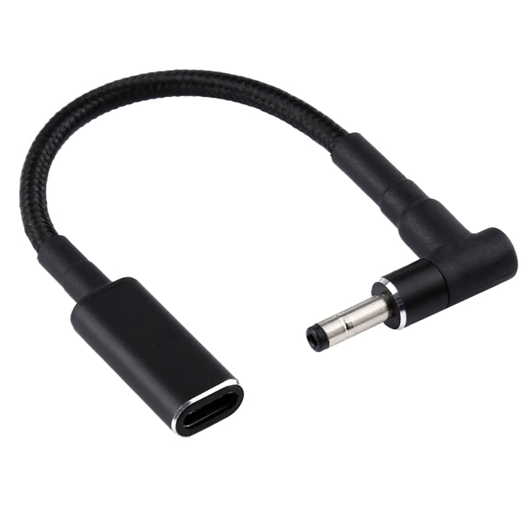 كابل محول PD 100W 18.5-20V 4.0 × 1.35 مم زاوية إلى USB-C / Type-C مضفر نايلون