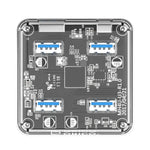ORICO MH4U-100 موزع USB 3.0 شفاف مكتبي مع كابل مايكرو USB بطول 100 سم، MH4U-100