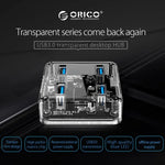 ORICO MH4U-100 موزع USB 3.0 شفاف مكتبي مع كابل مايكرو USB بطول 100 سم، MH4U-100