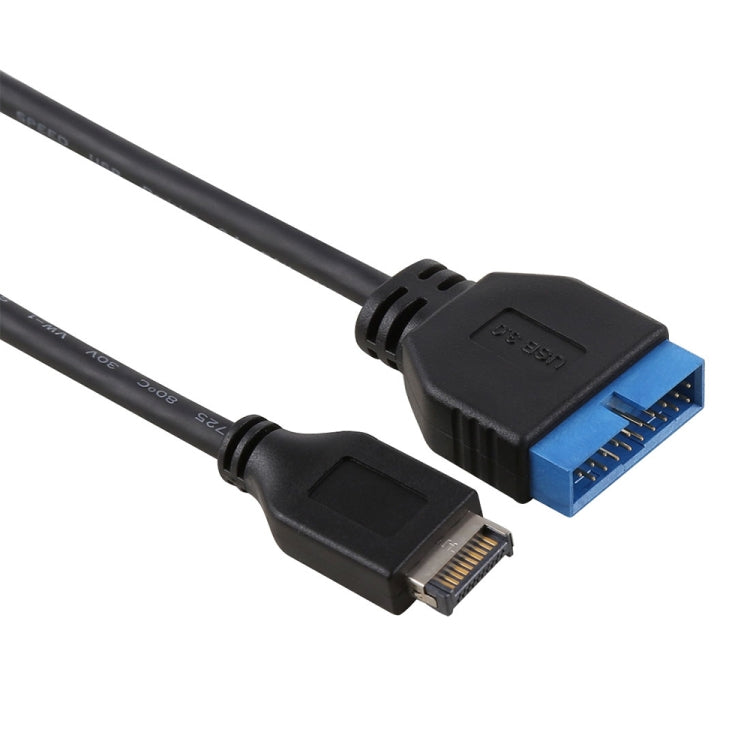 كابل تمديد USB 3.1 نوع E إلى USB 3.0 للوحة الأم 19 دبوس ذكر بطول 30 سم