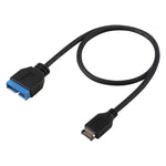 كابل تمديد USB 3.1 نوع E إلى USB 3.0 للوحة الأم 19 دبوس ذكر بطول 30 سم